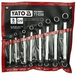 Ключі гнуто-накидні Yato CrV М= 6х7-20х22 мм набір 8 шт. (YT-0396)