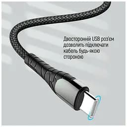 Дата кабель USB-C to USB-C 1.0m PD Fast Charging 65W 3А grey ColorWay (CW-CBPDCC040-GR) - мініатюра 5