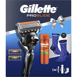 Подарунковий набір Gillette Fusion 5: станок для гоління чоловічий Proglide Flexball з 2 змінними картриджами + гель для гоління для чутливої шкіри 200 мл + шкарпетки - мініатюра 2