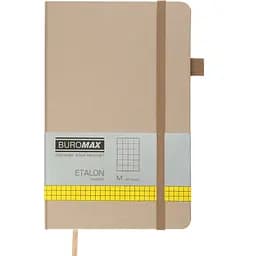 Книга записна Buromax Etalon в клітинку 195х125 мм золота 96 аркушів (BM.291160-23)