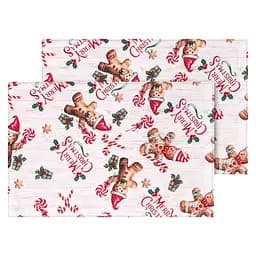 Набор сервировочных салфеток Ardesto Christmas Gingerbread 30х45см, 2шт, 100% полиэстер, красный (ART15HG)