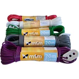 Шнур бiлизняний МТМ 20 м ПВХ металiзований з натяжкою 1 шт. в асортименті (3254)