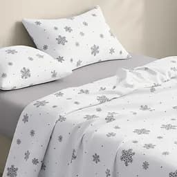 Дитяча постільна білизна фланель Cosas SNOWFLAKES SILVER CS2 110х140см (Flannel_SnowflakesSilver_38Shadow_140) - мініатюра 2