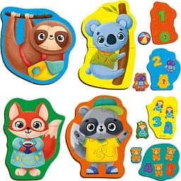 Пазли картонні з грою Vladi Toys Малюк зможе Тварини Іграшки 12 елементів (VT1722-27) - мініатюра 3