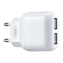 Сетевое зарядное устройство для XO L78 EU 12W 2.4A Dual USB charger Белый