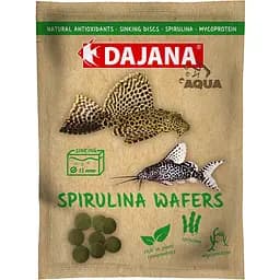 Корм Dajana Spirulina Wafers для донних травоїдних риб у чіпсах 25 г