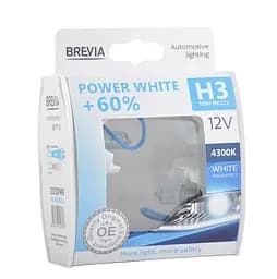Галогеновая лампа Brevia H3 12V 55W PK22s Power White +60% 4300K ​​S2 (12030PWS)