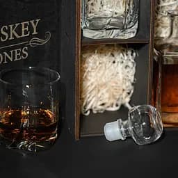 Подарунковий набір віскі Whiskey Stones №12 у дерев'яному пеналі - графин Pasabahce + склянки Luna - мініатюра 7