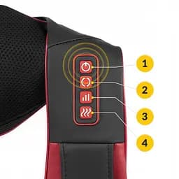 Накидка-масажер 4FIZJO Shiatsu Pro+ для шиї та спини 4FJ0565 Black/Red (P-5907739319074) - мініатюра 6