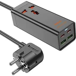 Мережевий фільтр Hoco AC10A Barry Black (601672) [109953]