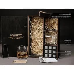 Подарунковий набір Whiskey Stones камені для віскі у дерев'яному пеналі №7 + 2 склянки Bormioli Rocco Cassiopea + щипці + мішечок - мініатюра 6