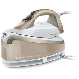 Sencor Праска-парогенератор, 2400Вт, 1500мл, паровий удар -395гр, постійна пара - 130гр, Anti-calc, керам. підошва, біло-золотий