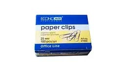Скрепки никелированные E41002 Economix 25 мм, круглые 100 шт в упаковке (4044572410023)