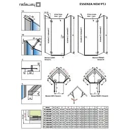 Душові стінки Radaway Essenza New Black PTJ 100 Z x 100 S скло прозоре (385051-54-01) - мініатюра 3