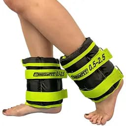 Утяжелители EasyFit 0,5-2,5 кг для ног и рук Черный-зеленый (EF-WHT-0,5-2,5-L)