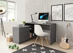Стіл офісний письмовий Perfect Home Teo 3S/138 з 3 шухлядами Графіт (PFH-091166)