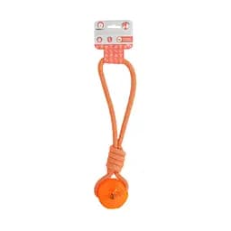 Іграшка для собак Misoko&Co Веревка з м'ячем orange 43 cm - мініатюра 2