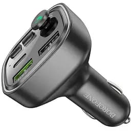 FM-трансмиттер и ресивер для авто Borofone BC48 Broad с поддержкой QC3.0 Bluetooth 5.0 мощность 18W Black
