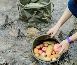 Складане відро для води з ПВХ Naturehike NH20SJ040, 20 л, світло-коричневий - мініатюра 3