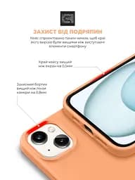 Силиконовый чехол для Apple iPhone 15, ICON2 Case, оранжевый, противоударный, панель, защита всего корпуса, матовая поверхность Soft Touch, выступает над дисплеем, совместим с защитными стеклами и пленками, с микрофиброй, ArmorStandart (ARM70510) - мініатюра 5