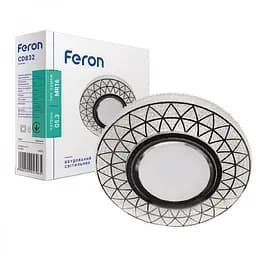 Светильник точечный Feron CD832 под лампу с подсветкой прозрачный (40025)