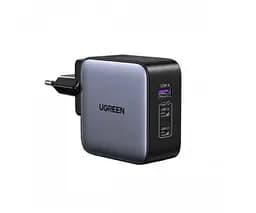 Адаптер живлення зарядний пристрій Ugreen CD296 GaN 65 W Fast Charger (3-Port) (90409)
