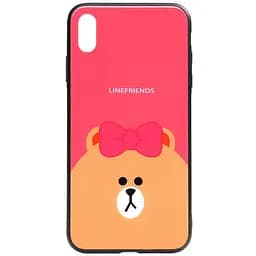 Чехол-накладка Toto Cartoon Print Glass Case Apple iPhone XS Max Line friends Brown