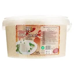 Рис World's Rice Long grain в ведерке 2 кг