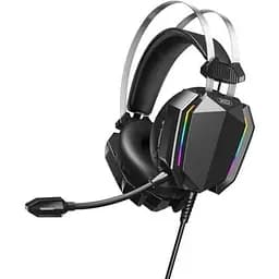 Ігрові накладні навушники XO-GE-07 Static RGB Long mic USB+Dual 3.5mm, 2.2м, Чорний