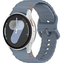 Силіконовий ремінець BeCover Ribbed Tape для Samsung Galaxy Watch (20 mm) 3 41 mm/4 40mm-44mm/5 40-44mm/6 40-44mm/7 40-44mm Blue (712038)