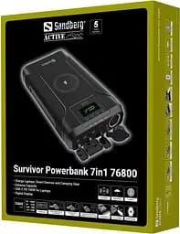 УМБ Sandberg 76800mAh Survivor DC91W PD100W,2xUSB-С+USB-A18W,Cigar Lighter120W,QI-15W,PowerThru - мініатюра 6