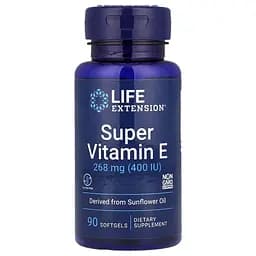 Вітамін Е Life Extension Super Vitamin E 268 mg, 90 капсул для підтримки серця, мозку та імунної системи