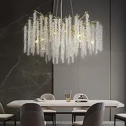 Вишукана підвісна золота люстра з кришталевим камінням 100 см Line F Арт. 33001-1000 GD