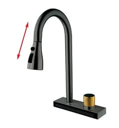 Змішувач для кухні Mixxus FOL-014 Graphite з висувною лійкою та функцією "водоспад" (MI6342)