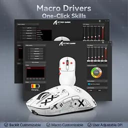 Ігрова бездротова миша ATTACK SHARK X3PRO / 8K / 59 г / Сенсор PAW3395 / Три режими підключення / White - мініатюра 3