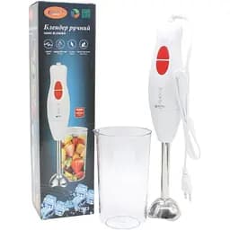 Ручний блендер Bitek BT-323 металева насадка з нержавіючої сталі 2 швидкості 300 Вт Білий