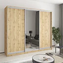 Шкаф-купе трехдверный MebelStar Уни AL 2ДСП/Зеркало 240x45x210 см Дуб тахо (MBS-4254)