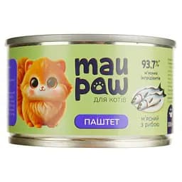 Полнорационный корм для взрослых кошек MAU PAW Паштет мясной с рыбой консервированный 100 г