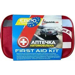 Аптечка медична автомобільна Poputchik Євростандарт згідно ТУ м'який футляр (02-005-М)
