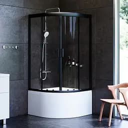Душова кабіна Am.Pm Gem 90x90 см без піддону black W90UG-401A090BT, Чорний, Універсальна, прозорий, чорний - мініатюра 2