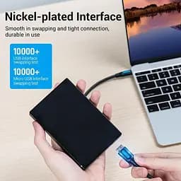 Кабель Vention USB 3.0 C Male to Micro-B Male 2A Cable 0.5M Black (CQABD) - мініатюра 7