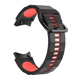 Браслет Ribbed для Samsung Galaxy Watch 5 - чорно-червоний ширина кріплення 20мм силікон Watchbands (W11-4WB99249934) - мініатюра 2