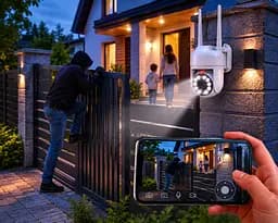 Поворотна погодозахисна IP Wi-Fi камера HX-A1536C / Поворотна вулична камера відеоспостереження / Wi-Fi камера з датчиком руху - мініатюра 3