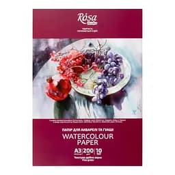 Папка для акварелі Натюрморт А3 (29,7х42см) 200г/м2 10л Дрібне зерно ROSA Studio