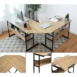 Комп'ютерний стіл Costway Fulton з регульованою панеллю в стилі Loft - мініатюра 6