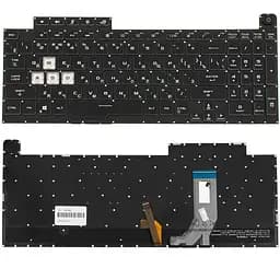 Клавіатура для ноутбука ASUS (G731GU, G731GV) rus, black, без кадру, підсвічування клавіш (RGB) (оригінал)