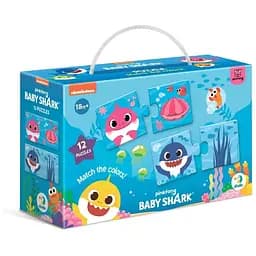 Пазл DoDo Дуо Baby Shark. Соедини цвета (200586)