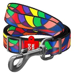Повідець для собак нейлоновий Waudog Nylon малюнок Вітраж регульований M Ш 20 мм Дл 152-183 см
