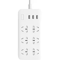 Мережевий фільтр подовжувач Xiaomi 6 розеток + 3 юсб порта 1.8 m Mi Power Strip