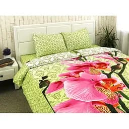 Комплект постельного белья 20-1316 green, сатин набивной, евростандарт